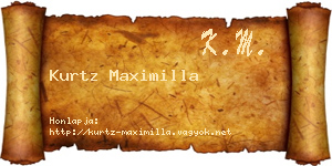 Kurtz Maximilla névjegykártya